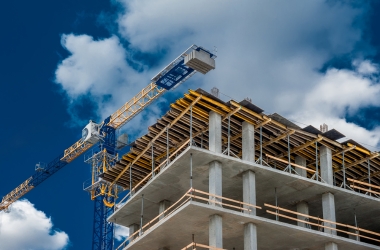 Crane and formwork in residential construction